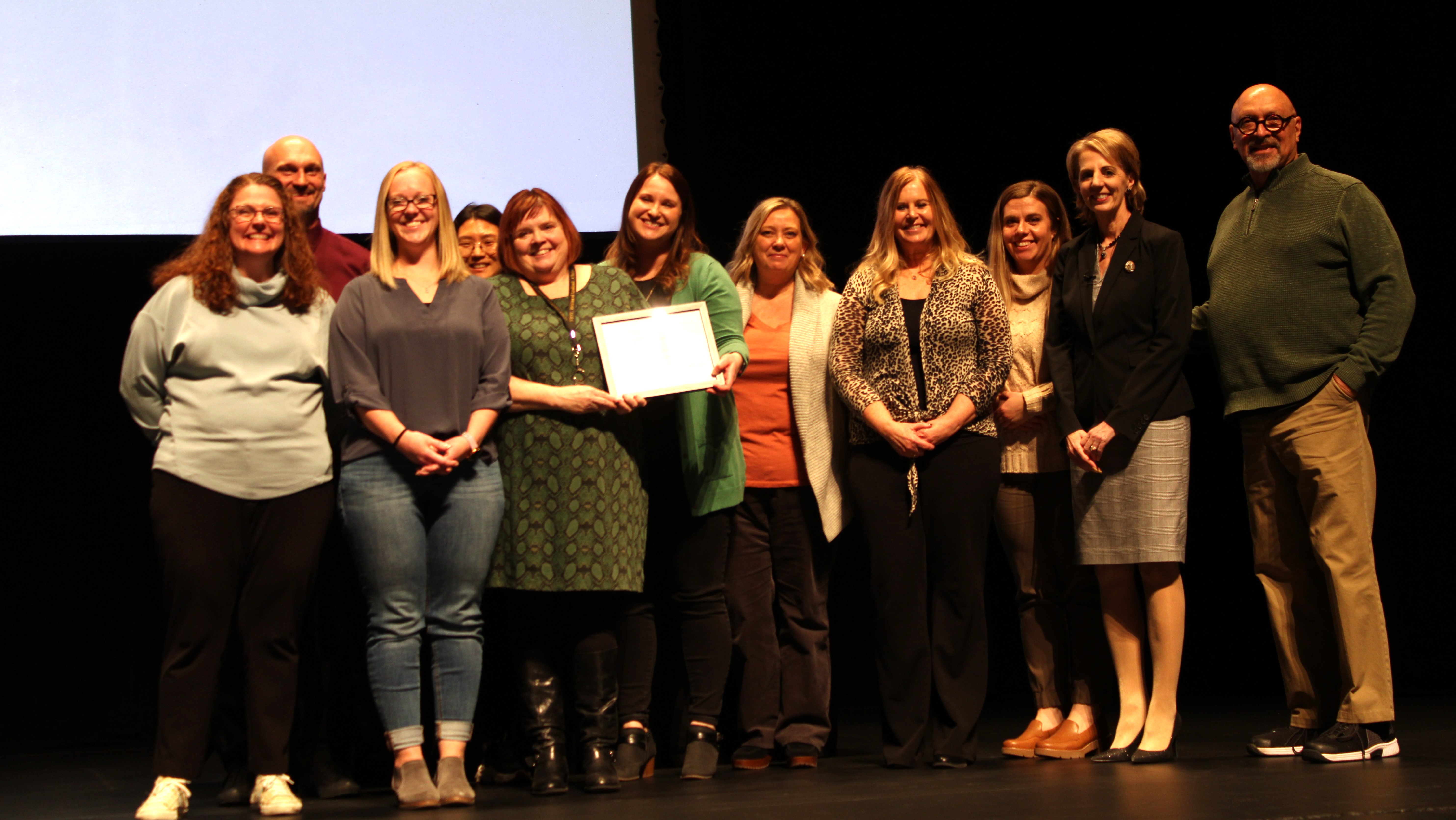 FHSU's Department of Psychology received the Advancing Assessment Award during the 2024 Winter Convocation