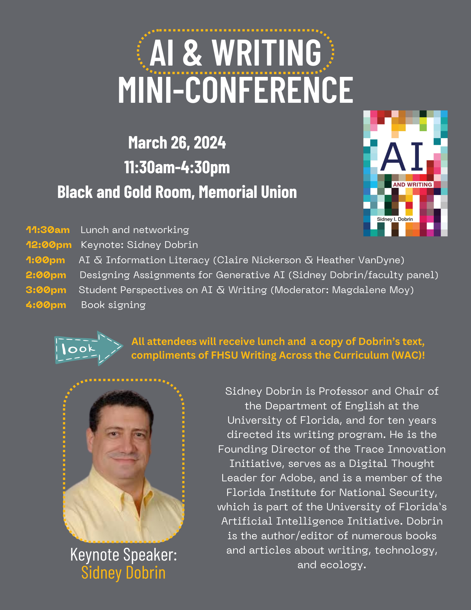 Mini-Conference 3/26/24 11:30-4:30 in the Black and Gold Room