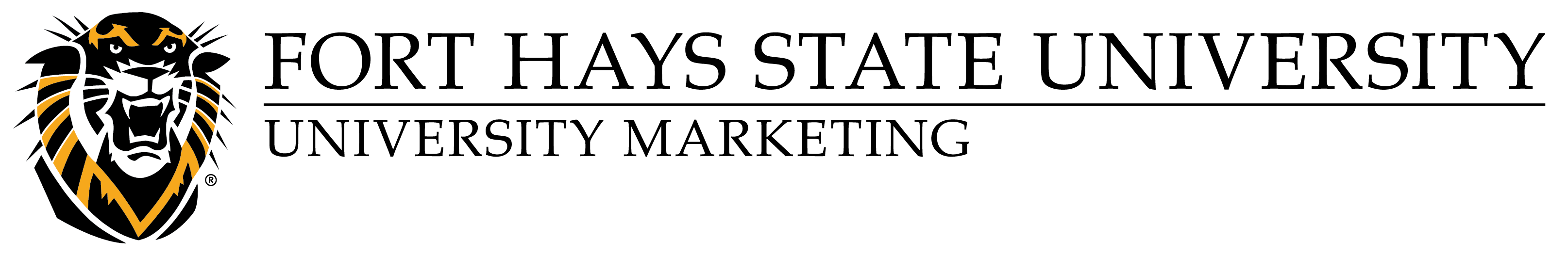 FHSU department logo - 2-color, black text - long