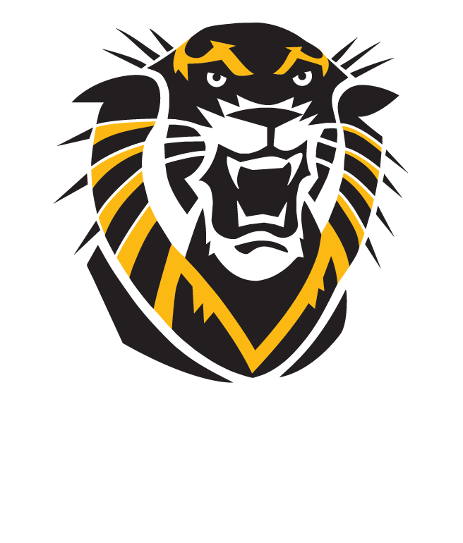 FHSU logo - 2-color, white text - lockdown centered