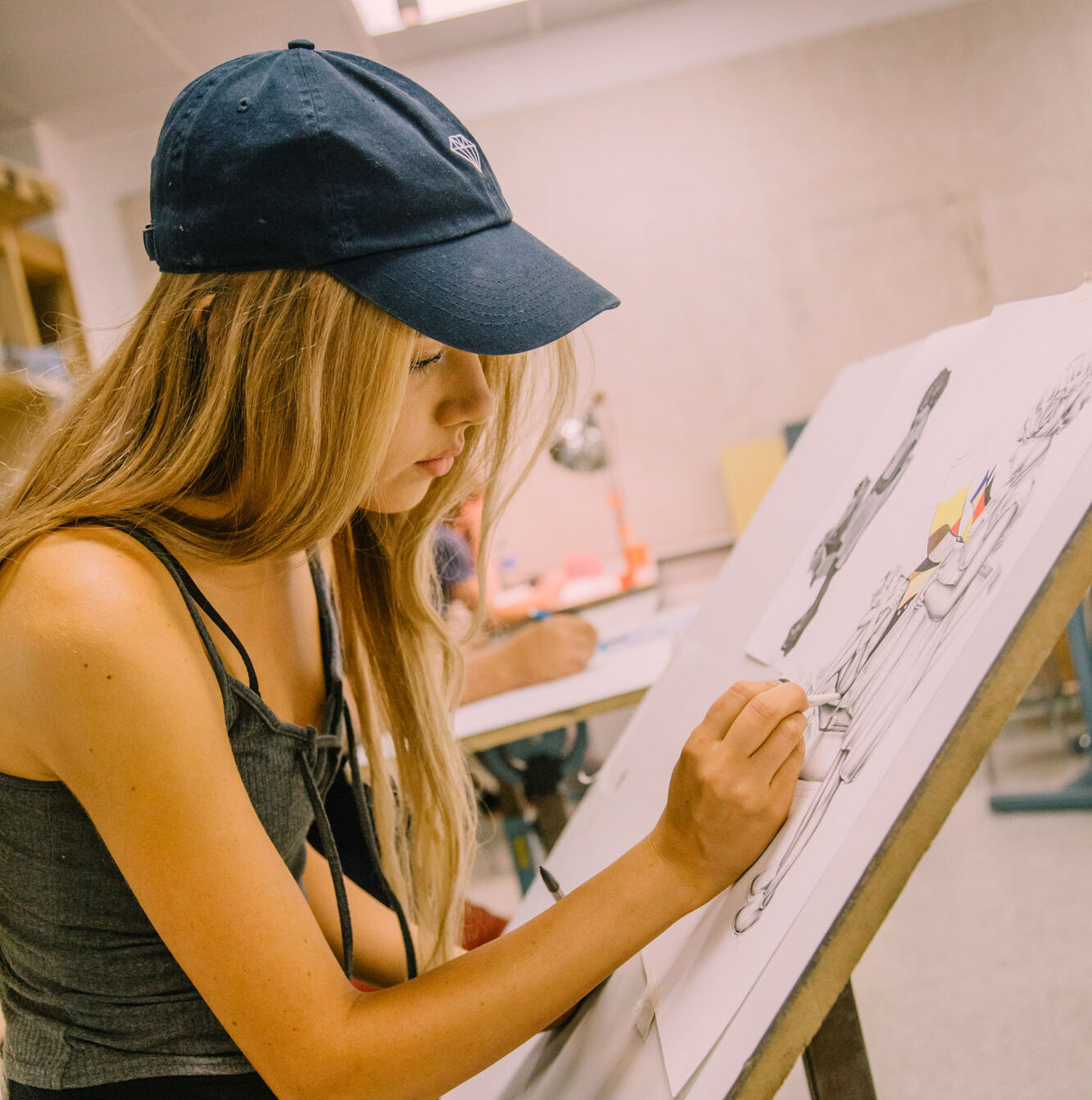 students looking at artistic work 2