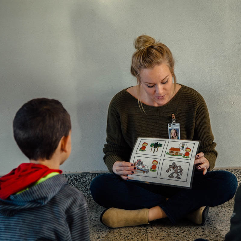 a mentor telling Little Red Riding Hood to a kid 1