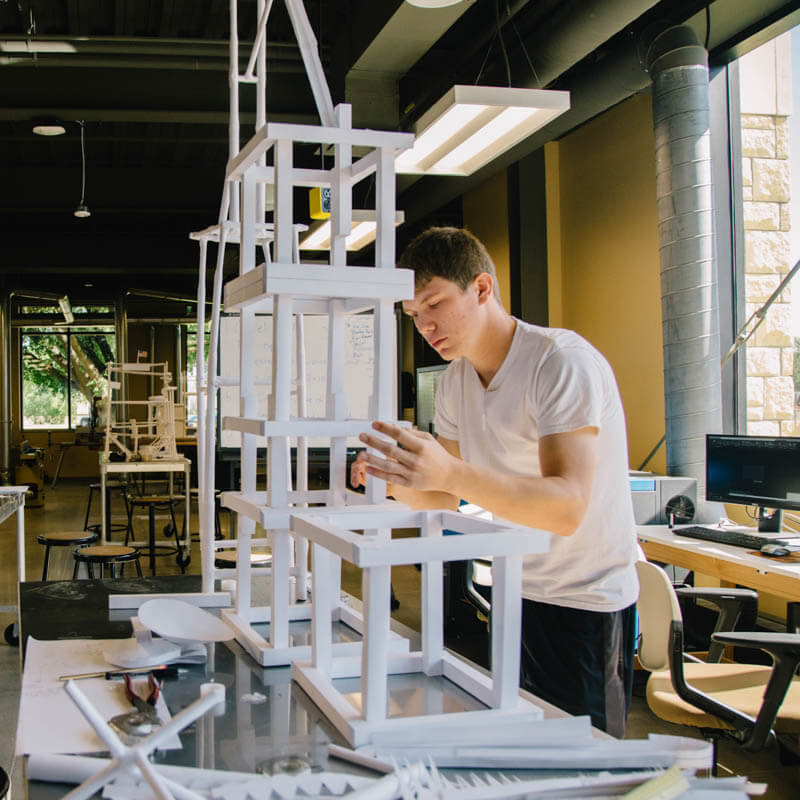 a student working on a project at Center for Applied Technology 1