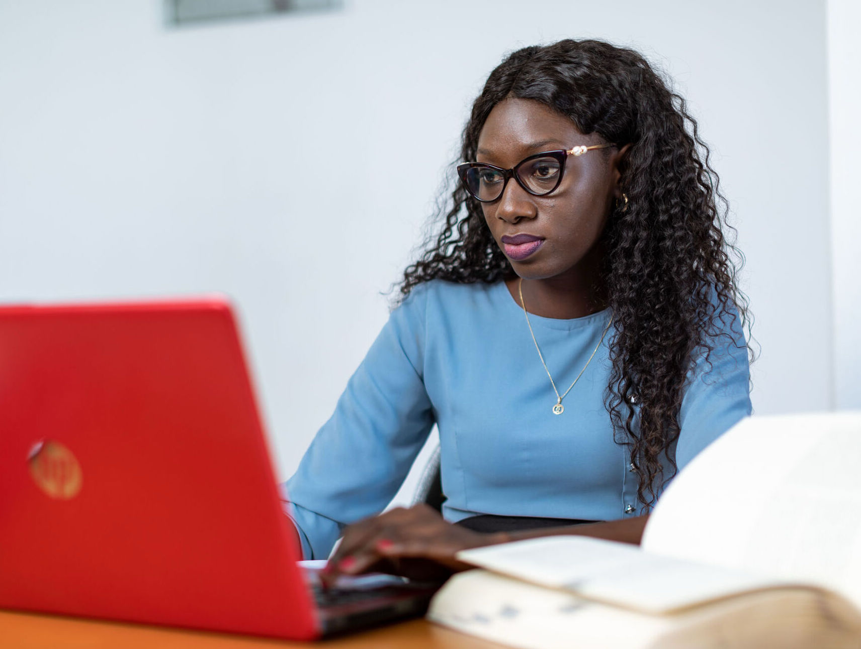 a student studying at Tebo Library