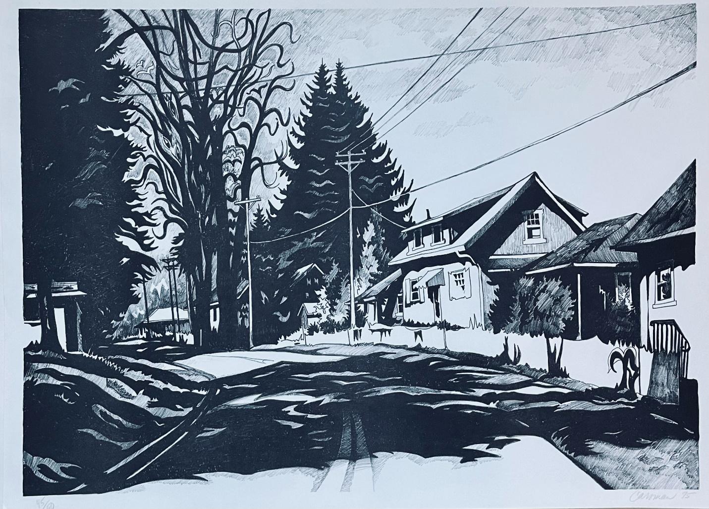 Sunset Road, black and white