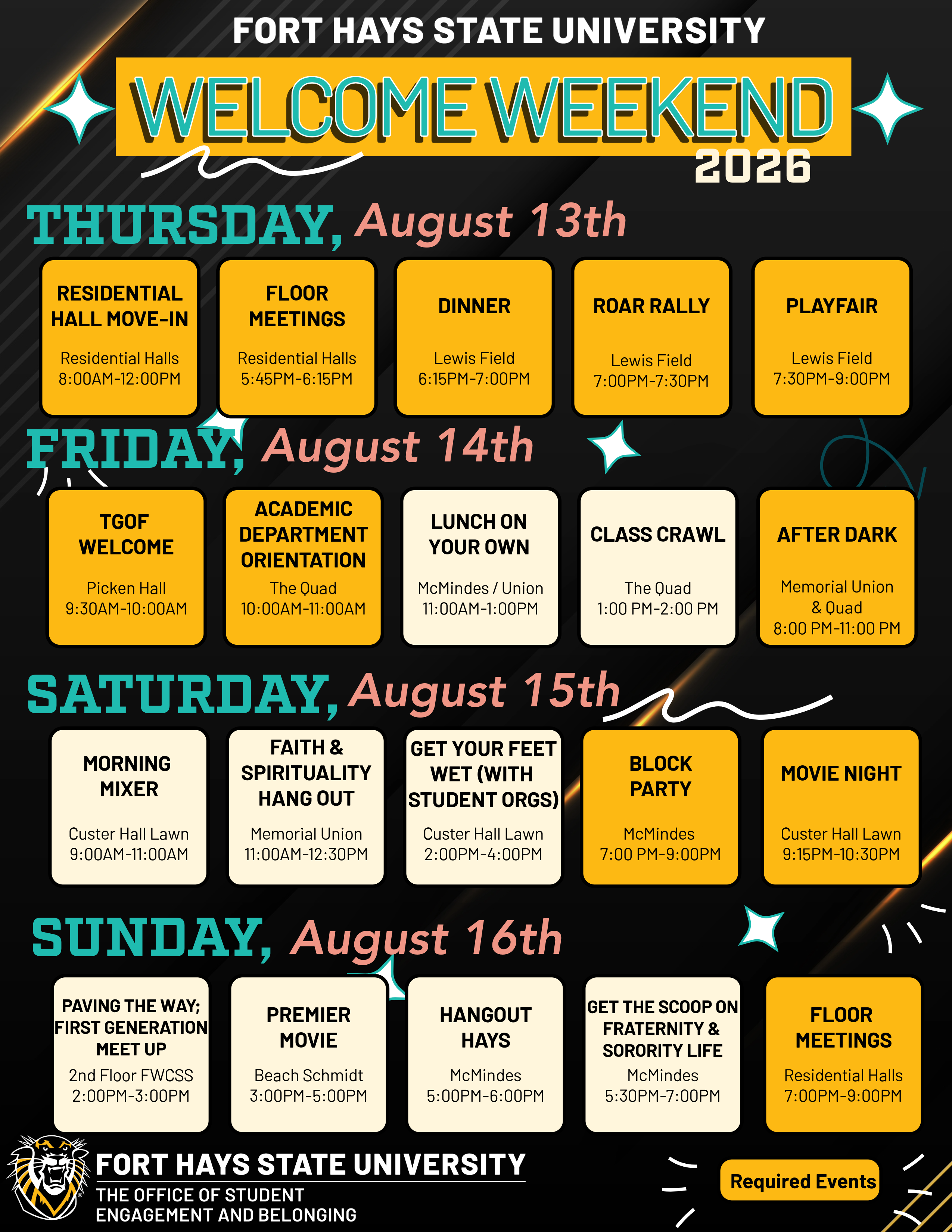 2026 Welcome Weekend Flyer