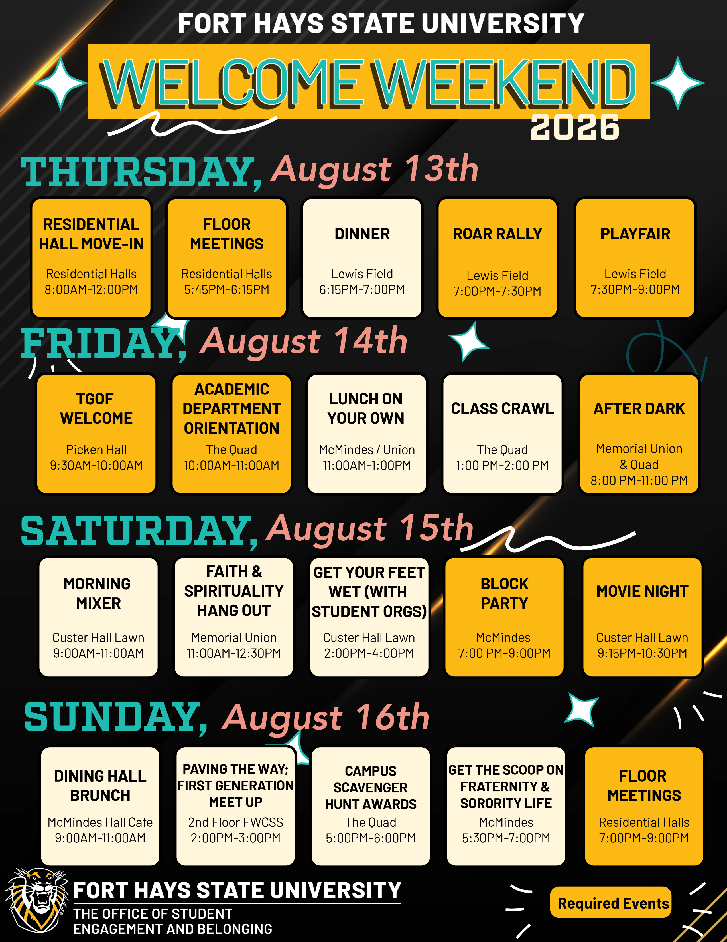 2026 Welcome Weekend Flyer