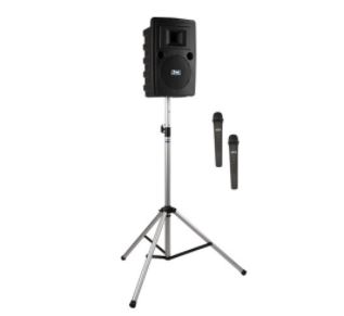 checkout public address (PA) system includes microphone and stand
