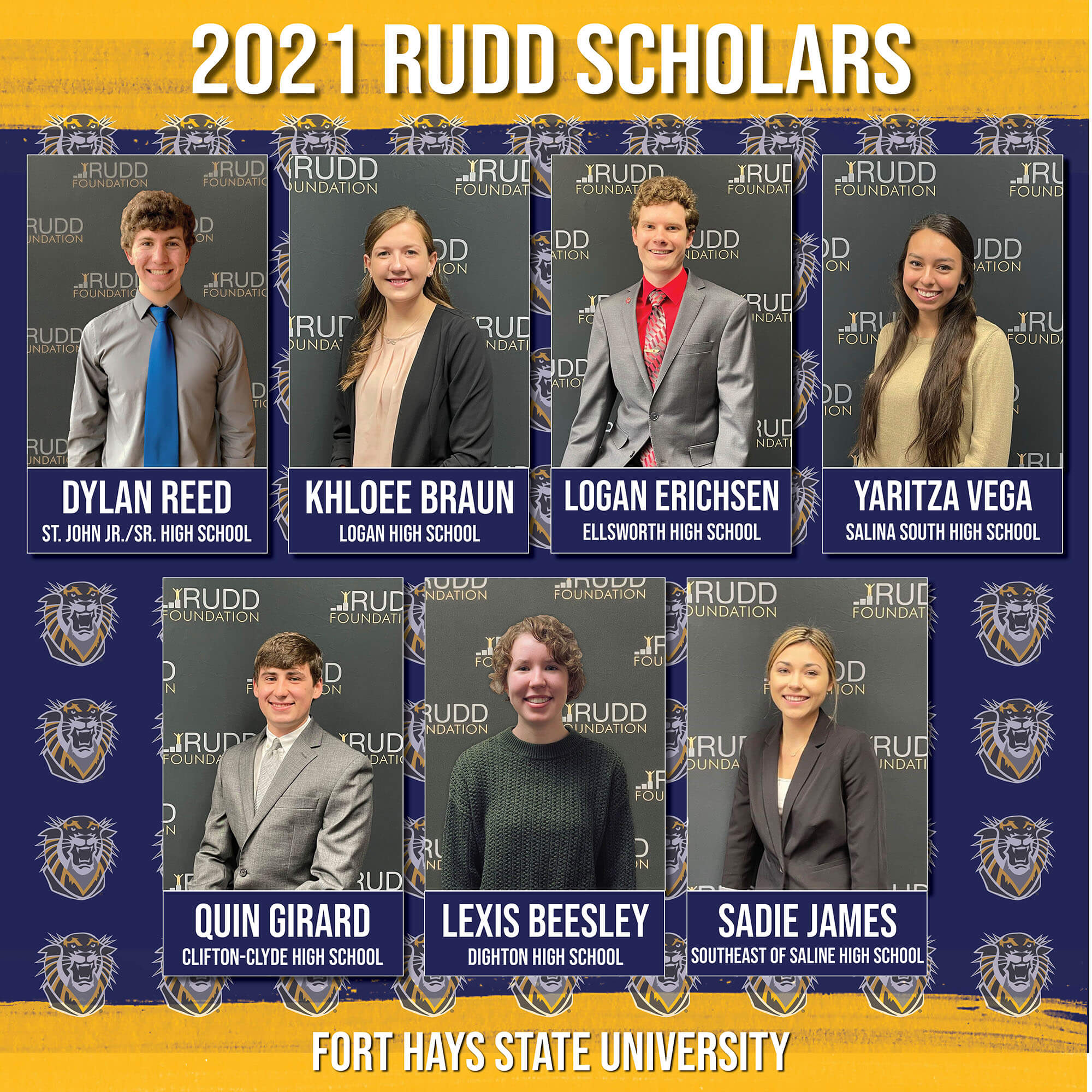Rudd Foundation scholarships go to 7 incoming freshmen at Fort Hays