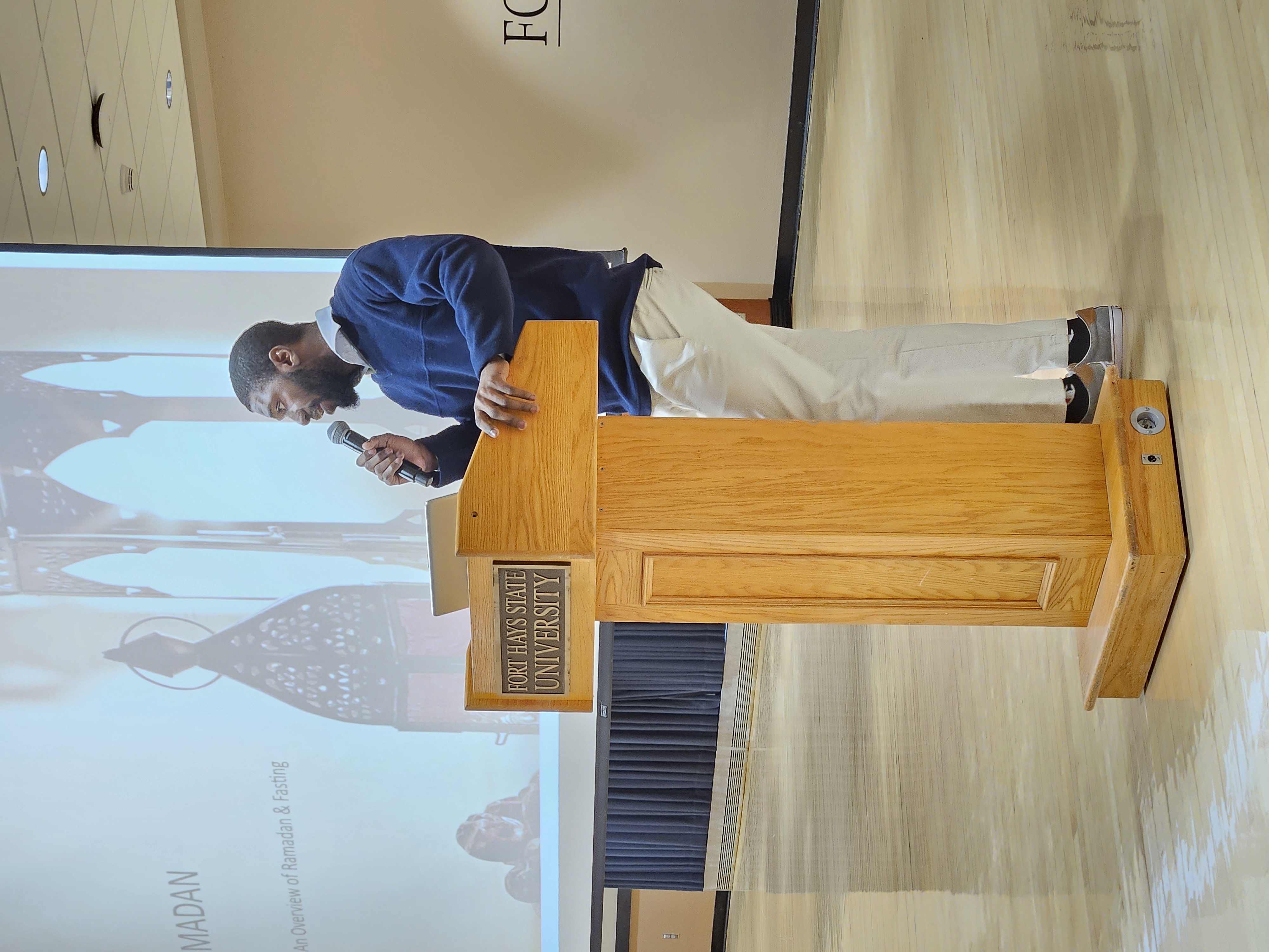 Abubaker Sani discusses Ramadan traditions with FHSU community
