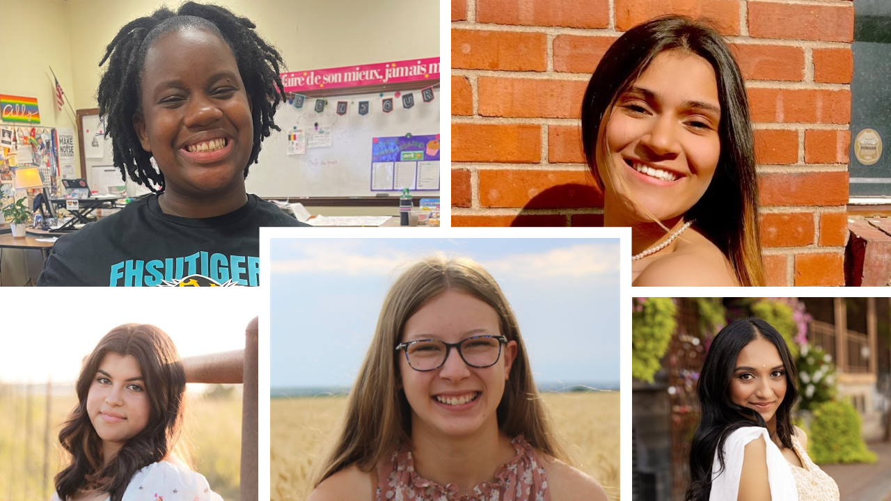 Top left - Khymyah Keywood; top right – Virginia Munoz; bottom left – Madyson Bourne; bottom center – Katzel Carlin; bottom right – Serena Bhakta.