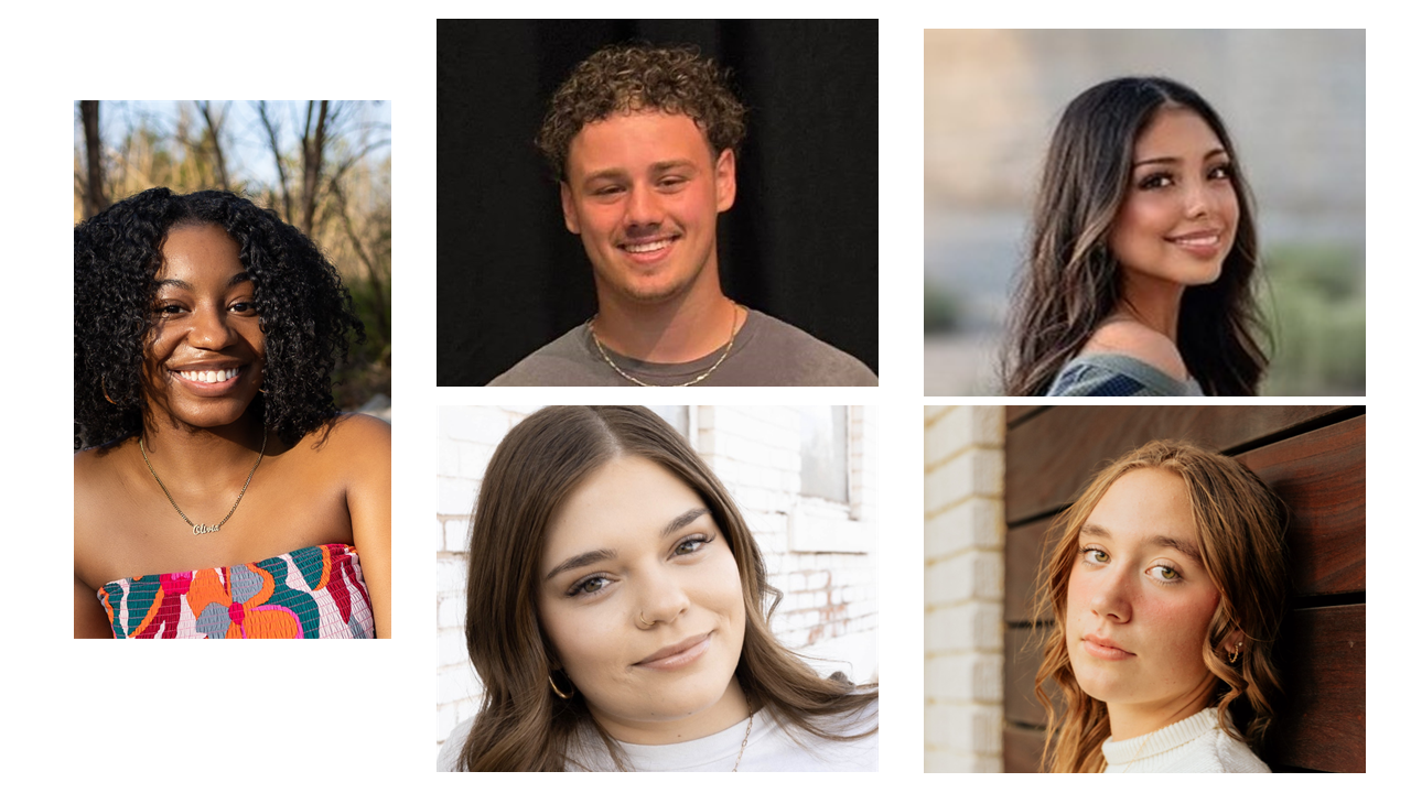 Left: Olivia Sutton. Top (left to right) Jaden Demercurio, Monique Carmona. Bottom: Montanna Voyles, Alicia Torres