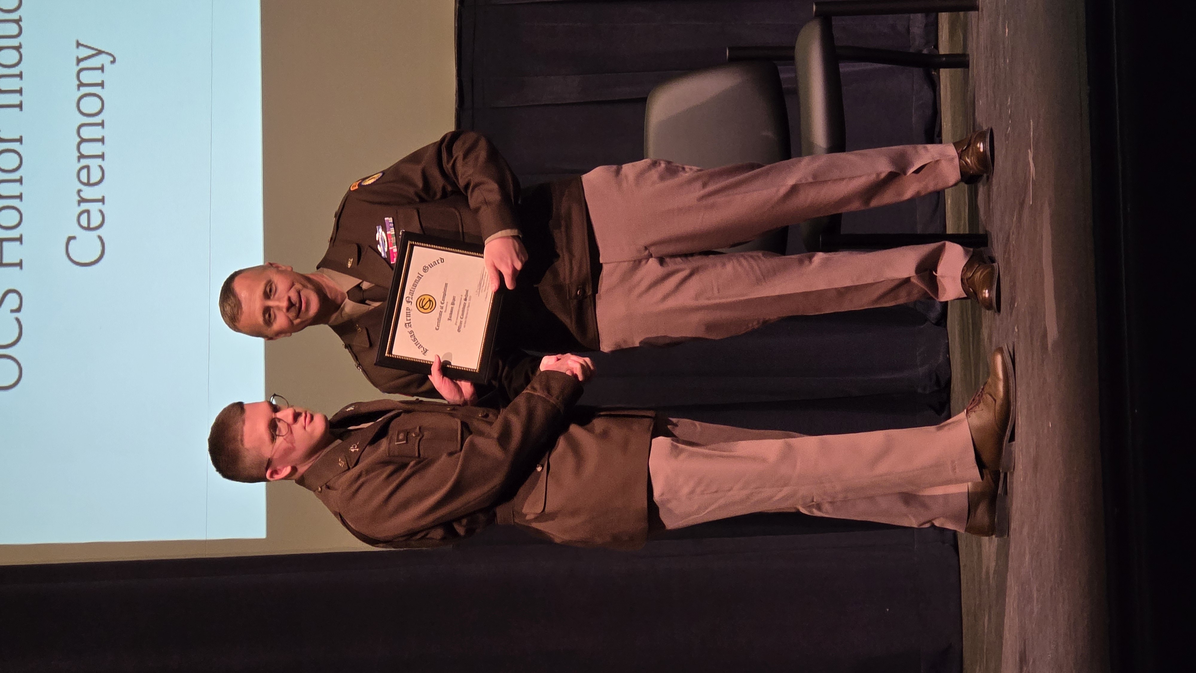 Jackson Piper received his commission on April 5 at the Commissioning Ceremony for Officer Candidate School Class 69 at the Kansas Highway Patrol Academy in Salina.