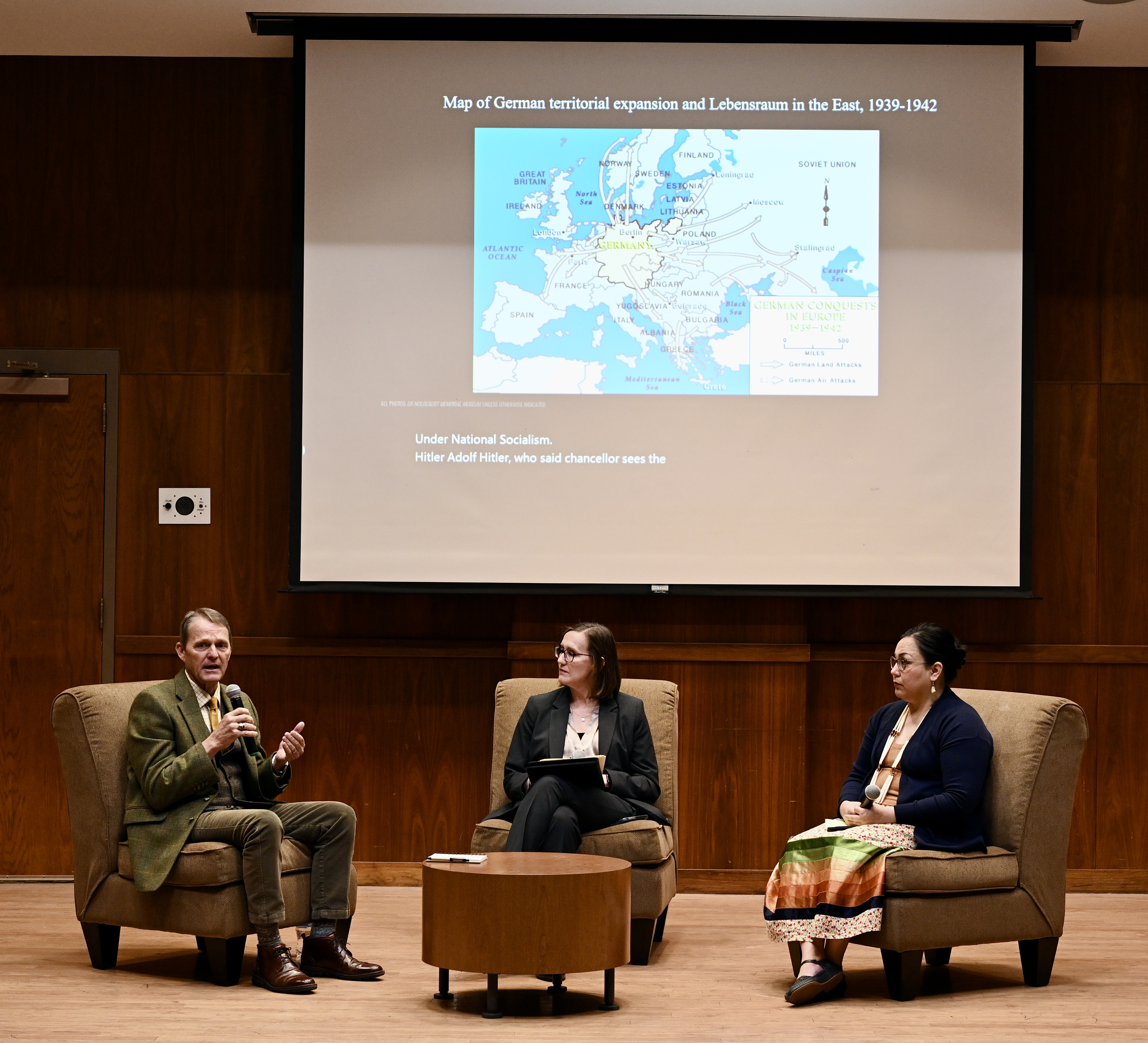 Dr. Edward Westermann discusses historical conflicts with Dr. Wendy Rohleder-Sook and Dr. Elise Boxer