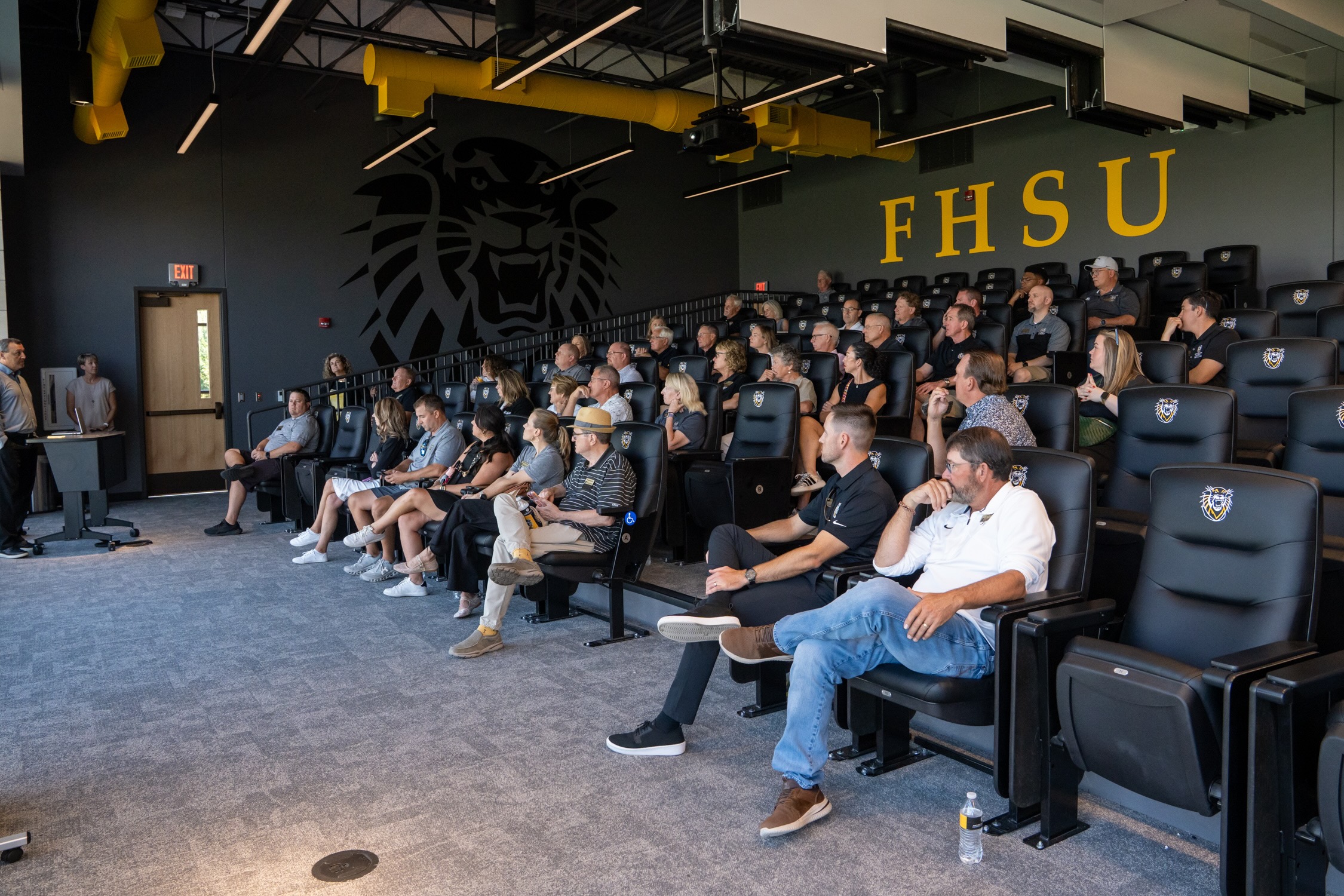  FHSU Foundation Board of Trustees and staff hear about the improvement in athlete care during a tour of the new Bickle-Schmidt Athletic Complex.