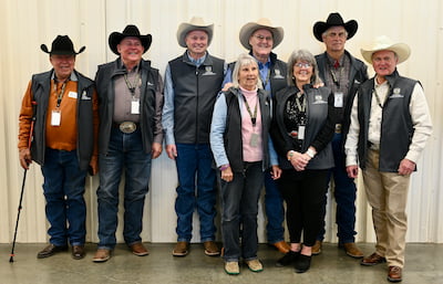 FHSU Rodeo Hall of Fame inductees: Bronc Rumford, Jerry Beagley, Lyle Sankey, Donnie Simpson, Steve Fenster, Stan Schmidt, Kathy Geier and Cindy Elam