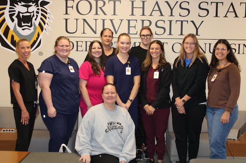 FHSU's first cohort of hybrid BSN program met on campus for the first time during fall semester.