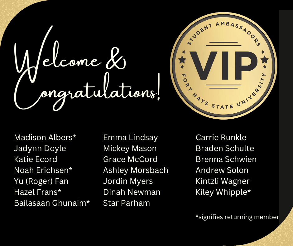 FHSU VIP Ambassadors 2024-25