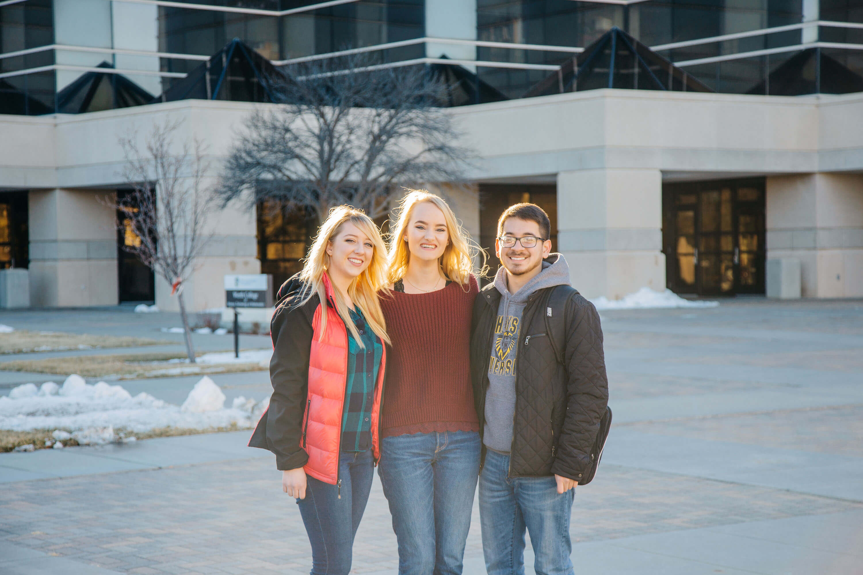 VIP students in the quad at fhsu