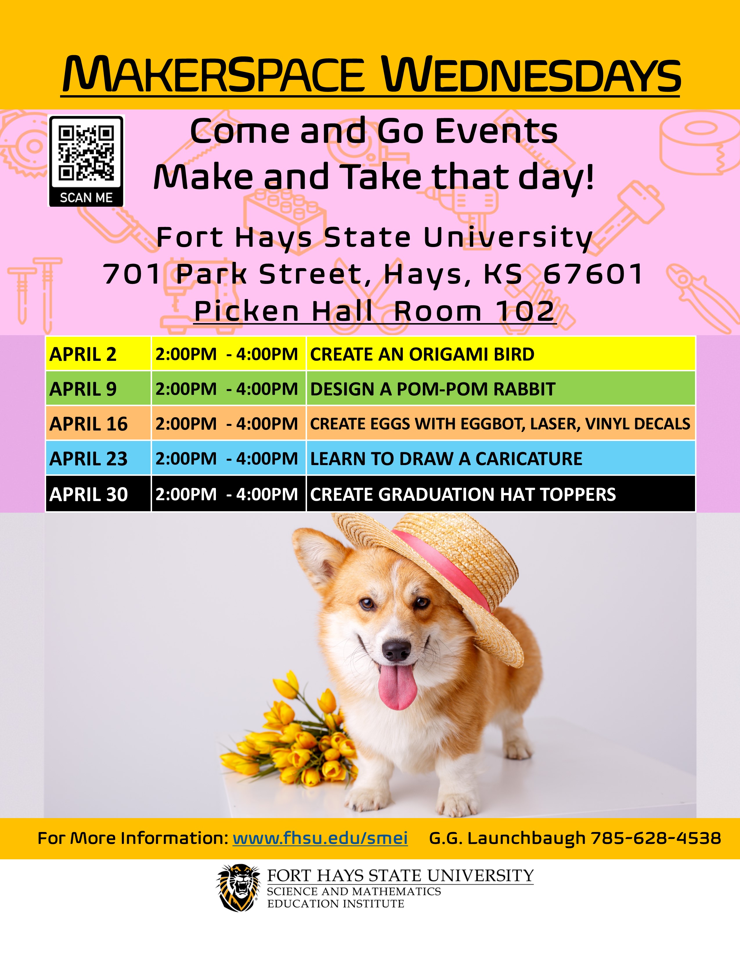 Makers Space Spring Schedule