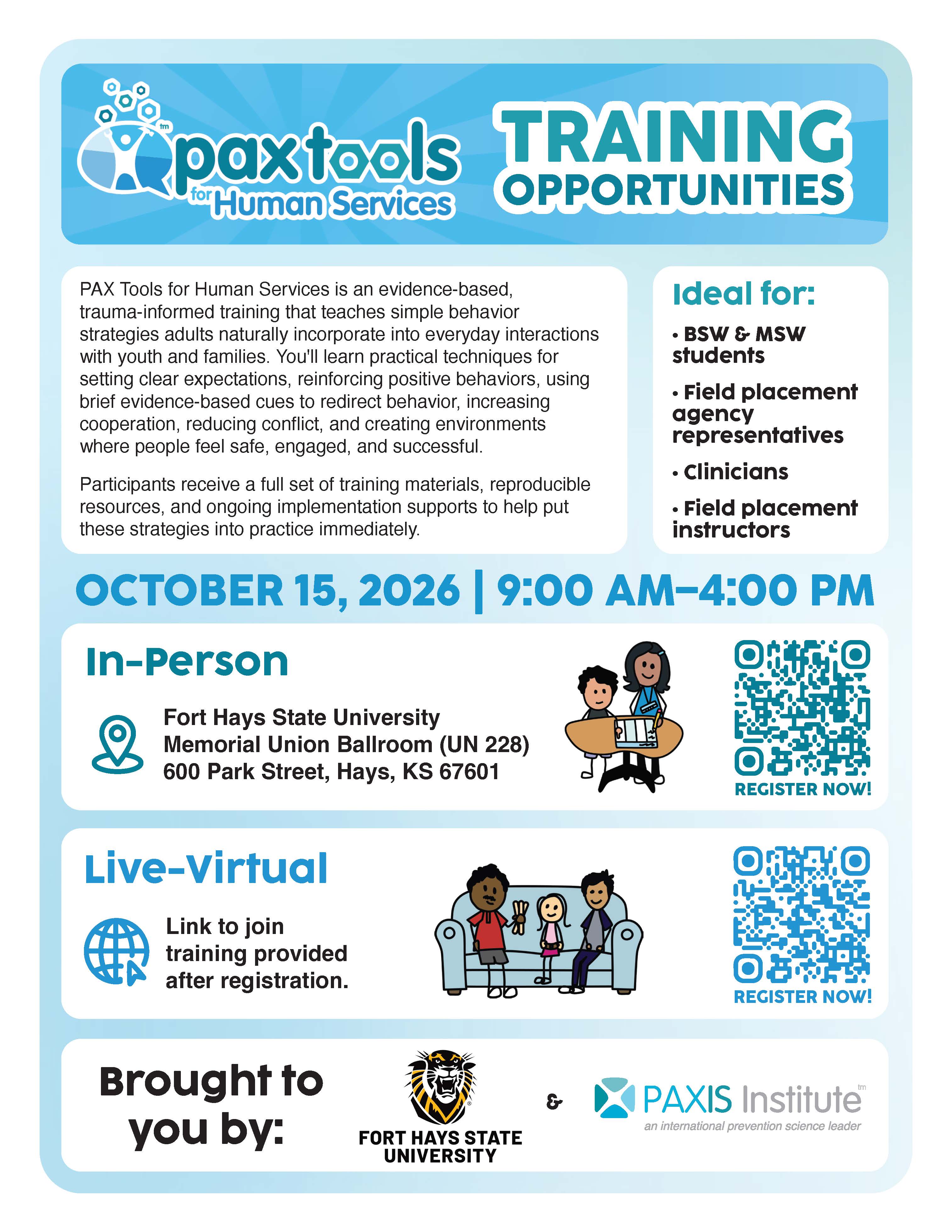 Pax Tools for Human Services flyer