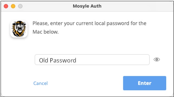 Mosyle Old Password screen