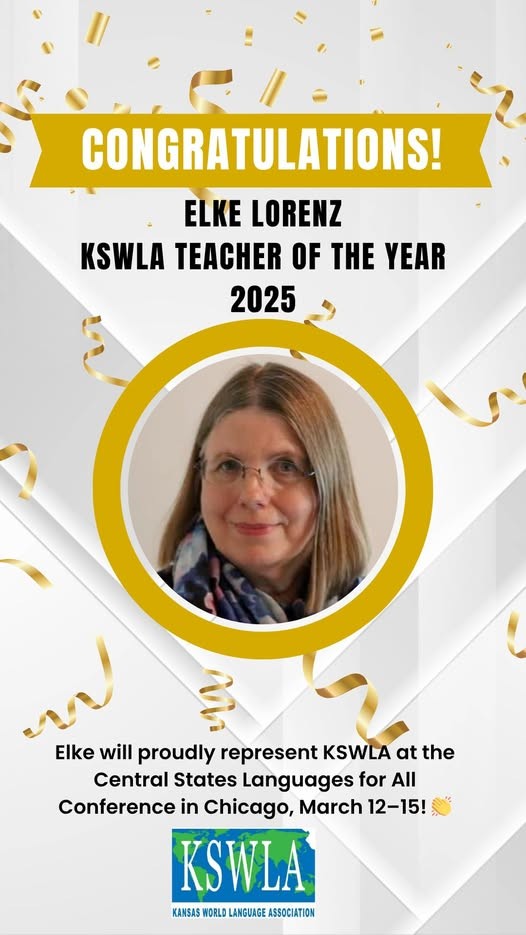 Congratulations to Elke Lorenz KSWLA Teacher of the Year 2025