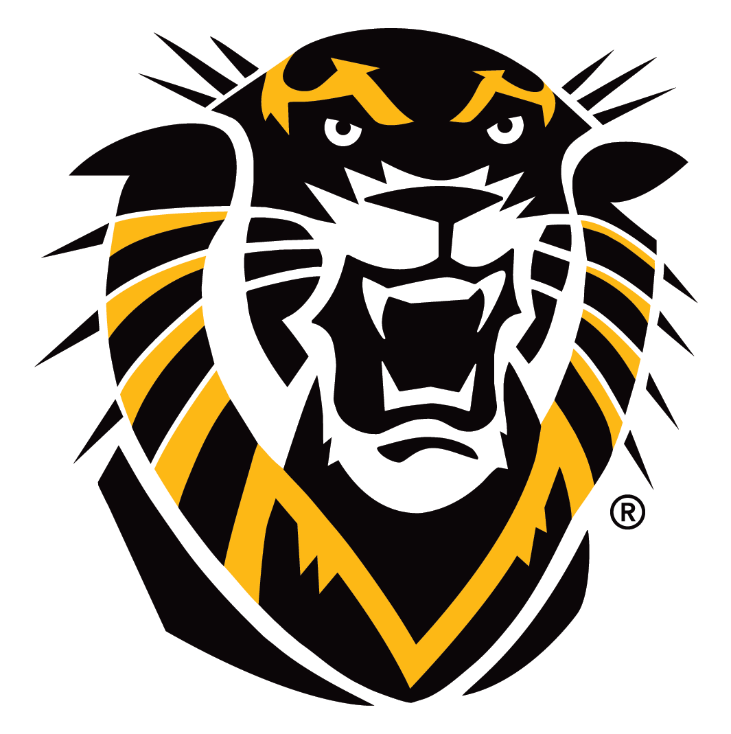FHSU Victor E. Tiger logo - 2-color, black text
