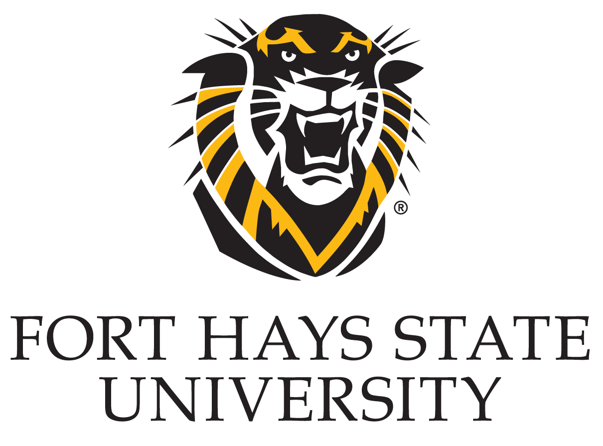 FHSU logo - 2-color, black text - lockdown centered