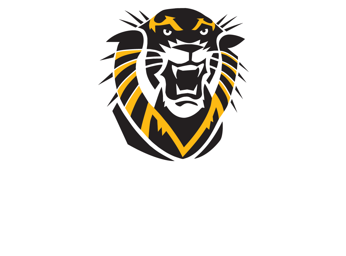 FHSU logo - 2-color, white text - lockdown centered
