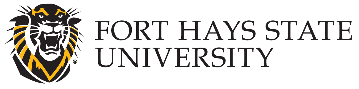 FHSU logo - 2-color, black text - lockdown left
