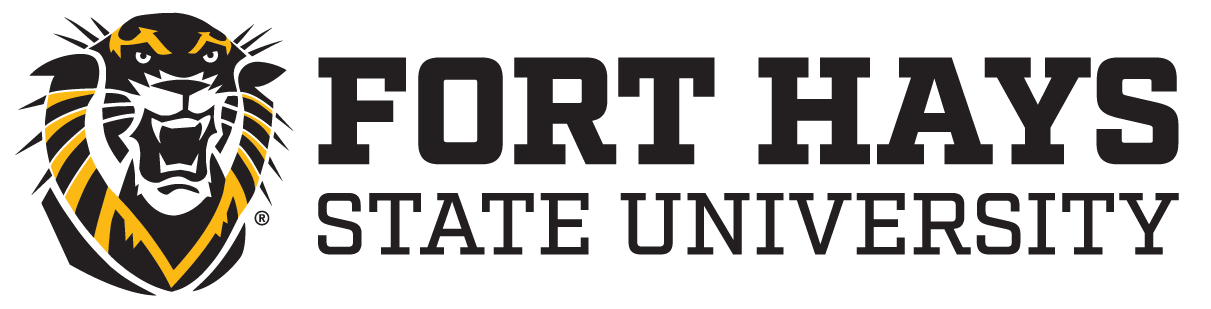 FHSU logo - 2-color, black text - lockdown left slab