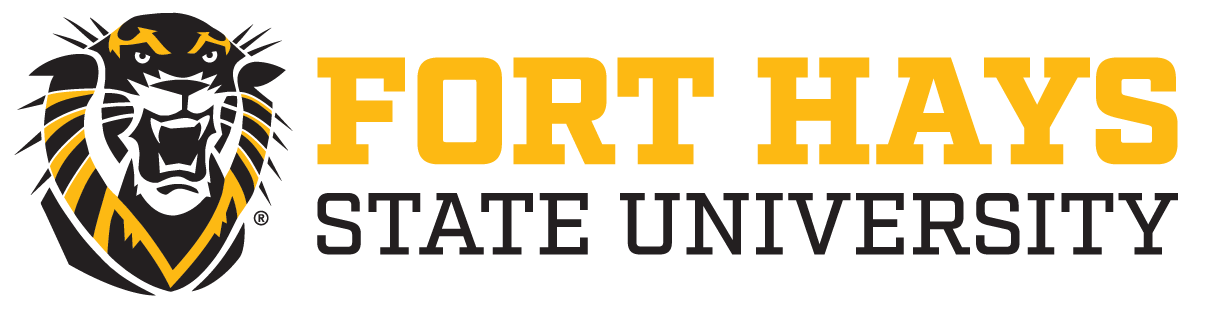 FHSU logo - 2-color, gold & black text - lockdown left slab