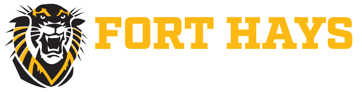 FHSU logo - 2-color, gold & white text - lockdown left slab