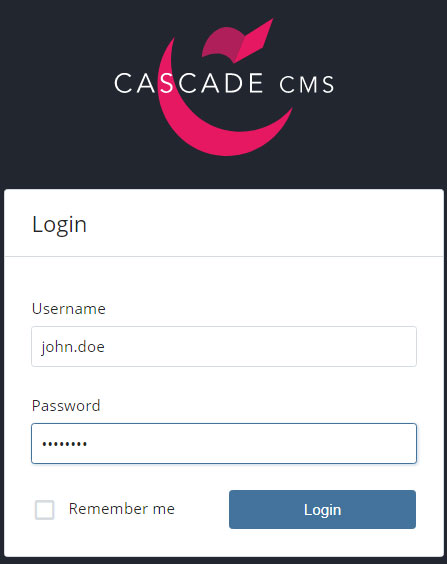 Cascade CMS Login